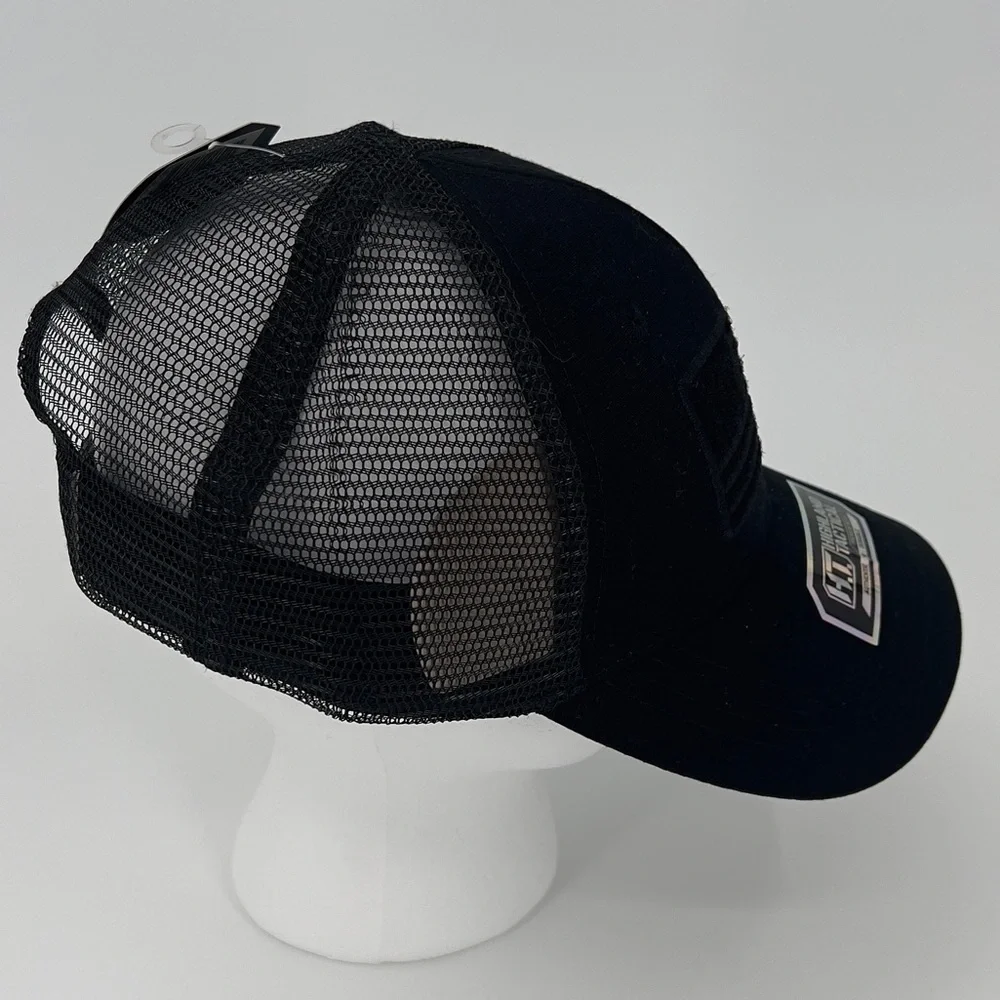 NWT Highland Tactical USA American Flag Black Trucker Mesh Adjustable Cap Hat - Picture 6 of 8